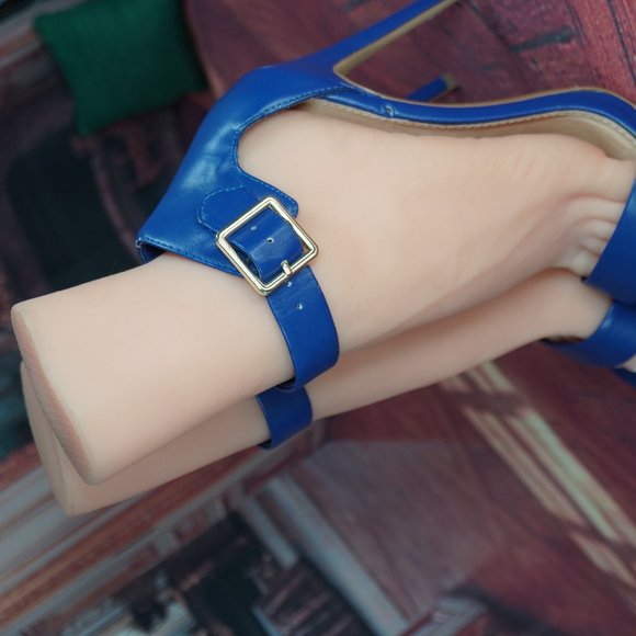 STEVE MADDEN Blue Ankle Strap Heels Sz 8M #000090 - Picture 8 of 11